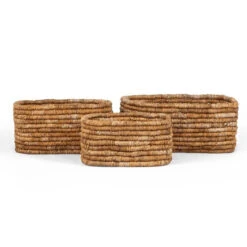DBodhi Caterpillar Ambang Rectangular Basket Two Tone - Set Of 3