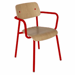 Fermob Studie Oak Armchair -Trit Houses Shop STUDIE BRIGDE CHENE COQUELICOT SKU 692267