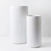 Pleat Cylinder Tall Pot - Set Of 2