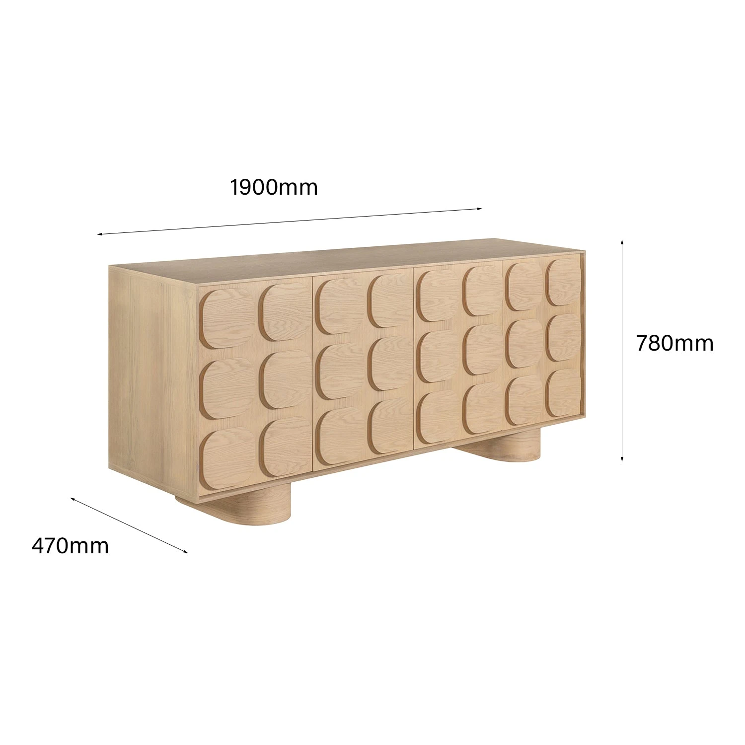 Tansu 4 Doors Sideboard 12 Tansu 4 Doors Sideboard - Image 12