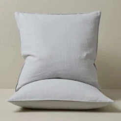 Ravello French Flax Linen Pillowcase - Set Of 2 22 Ravello French Flax Linen Pillowcase - Set Of 2 -Trit Houses Shop Weave Ravello bedding european pillows silver web