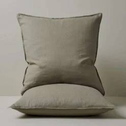 Ravello French Flax Linen Pillowcase - Set Of 2 25 Ravello French Flax Linen Pillowcase - Set Of 2 -Trit Houses Shop Weave ravello bedding Caper euro pillow web