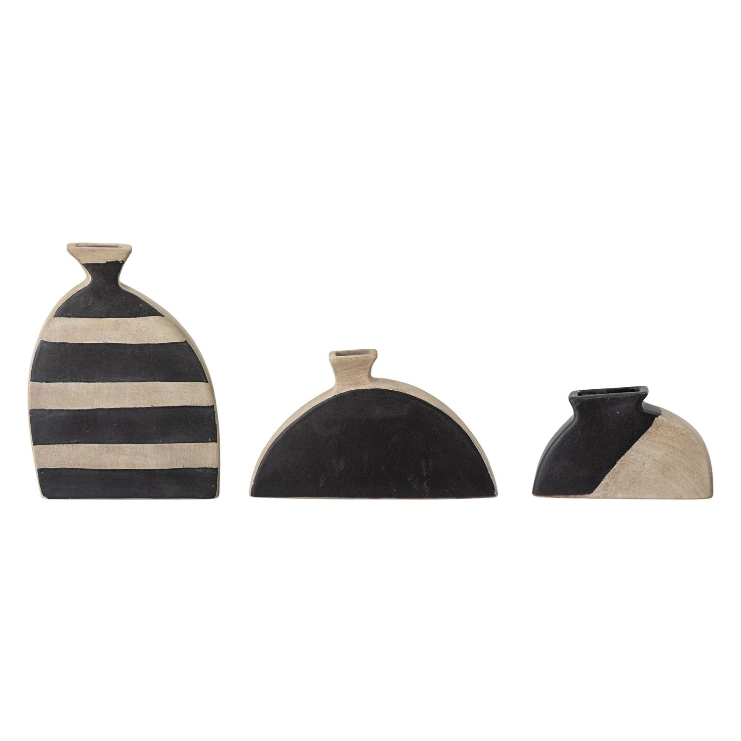 Bloomingville Nezha Terracotta Deco Vase - Black - Set Of 3 1 Bloomingville Nezha Terracotta Deco Vase - Black - Set Of 3