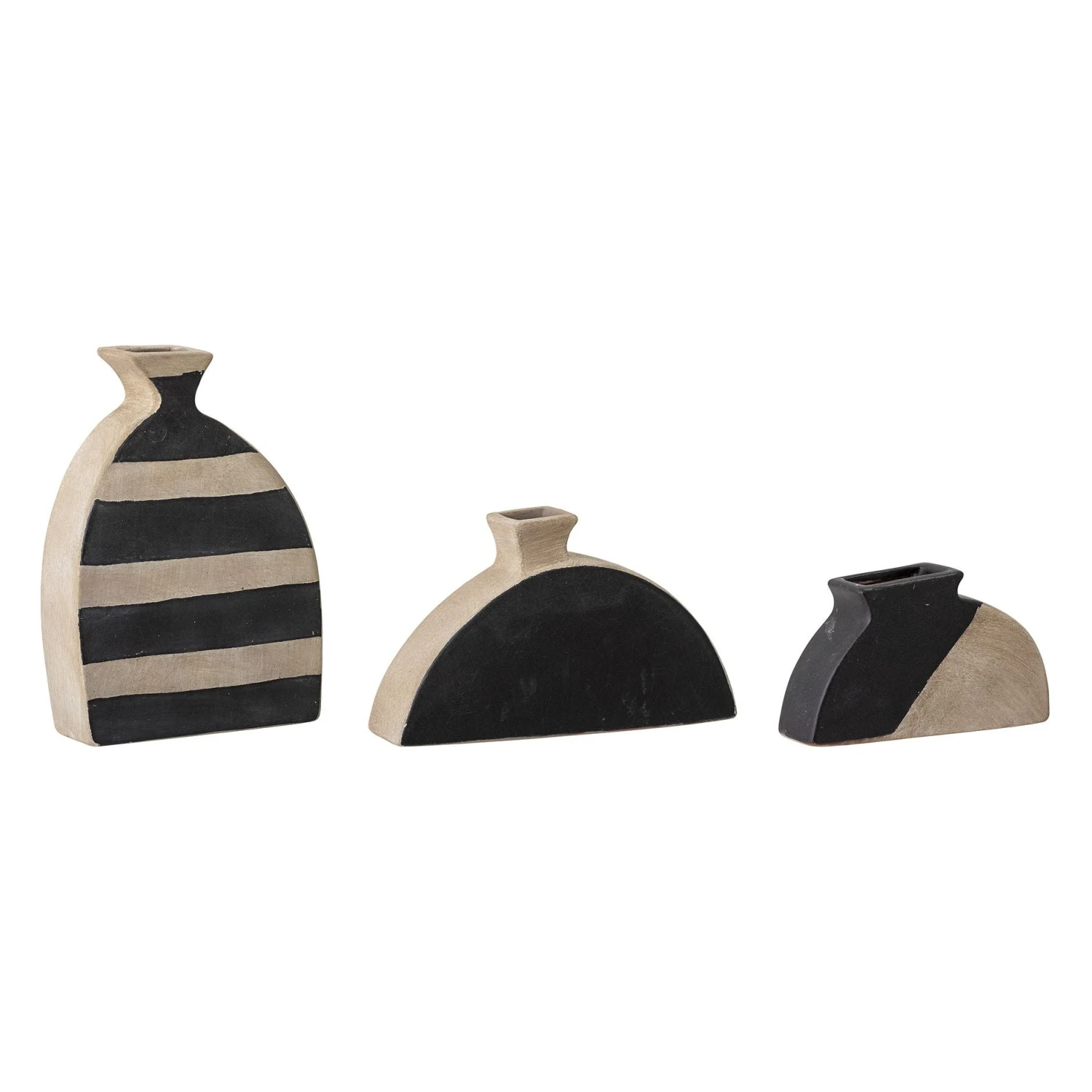 Bloomingville Nezha Terracotta Deco Vase - Black - Set Of 3 2 Bloomingville Nezha Terracotta Deco Vase - Black - Set Of 3 - Image 2