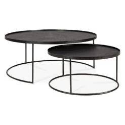 Ethnicraft Round Tray Coffee Table - Set Of 2 -Trit Houses Shop eth b02 1 038 large extra large 01