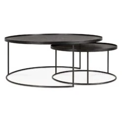 Ethnicraft Round Tray Coffee Table - Set Of 2 -Trit Houses Shop eth b02 1 038 large extra large 02