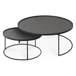 Ethnicraft Round Tray Coffee Table - Set Of 2 -Trit Houses Shop eth b02 1 038 large extra large 03