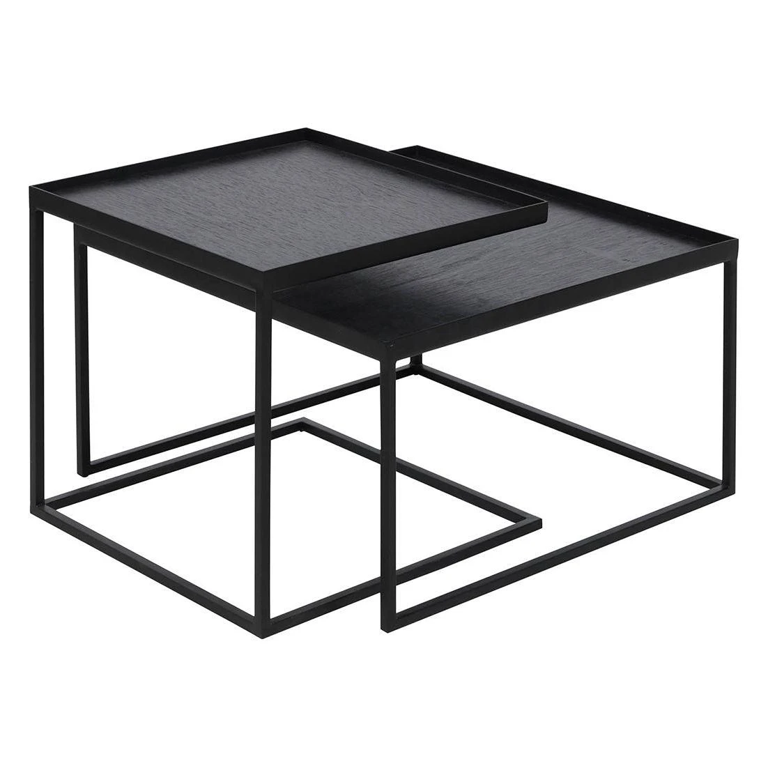 Ethnicraft Square Tray Side Table - Set Of 2 2 Ethnicraft Square Tray Side Table - Set Of 2 - Image 2