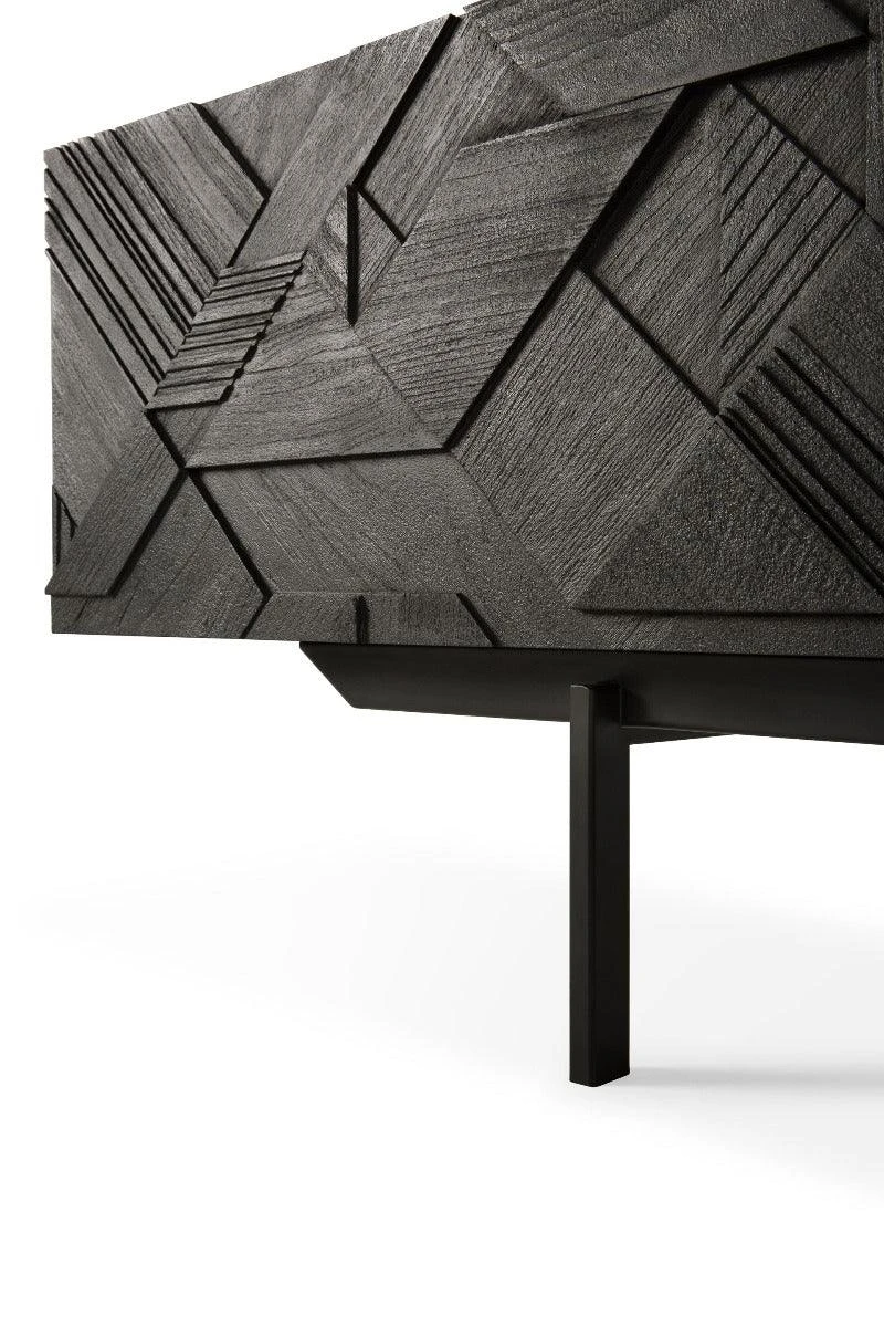 Ethnicraft Teak Graphic TV Cupboard - 1 Flip-down Door/2 Drawers 5 Ethnicraft Teak Graphic TV Cupboard - 1 Flip-down Door/2 Drawers - Image 5