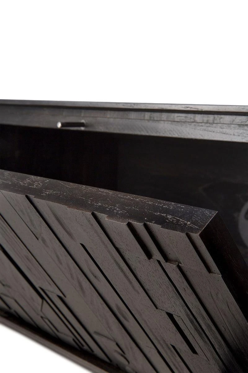 Ethnicraft Teak Mosaic TV Cupboard - 1 Flip-down Door/2 Drawer 2 Ethnicraft Teak Mosaic TV Cupboard - 1 Flip-down Door/2 Drawer - Image 2