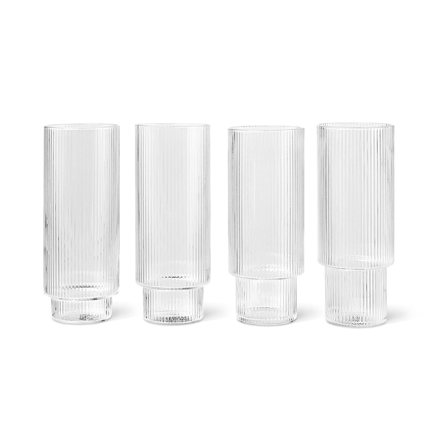 Ferm LIVING Ripple Long Drink Glasses - Set Of 4 2 Ferm LIVING Ripple Long Drink Glasses - Set Of 4 - Image 2