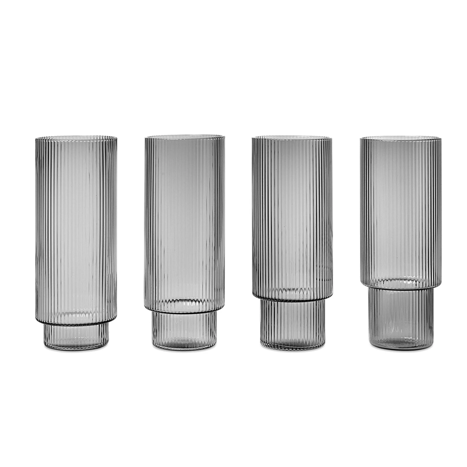 Ferm LIVING Ripple Long Drink Glasses - Set Of 4 3 Ferm LIVING Ripple Long Drink Glasses - Set Of 4 - Image 3
