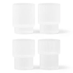 Ferm LIVING Ripple Glasses - Set Of 4 -Trit Houses Shop fermLIVING SS24 RippleGlasses SetOf4 Frosted 1104269322 1