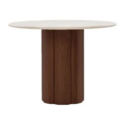 Kora Travertine Round Dining Table 11 Kora Travertine Round Dining Table -Trit Houses Shop kora 100 travertine Walnut web