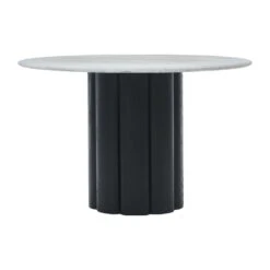 Kora Marble Round Dining Table 6 Kora Marble Round Dining Table -Trit Houses Shop kora120 carrara black web