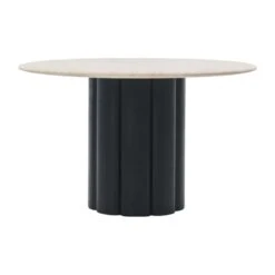 Kora Travertine Round Dining Table 10 Kora Travertine Round Dining Table -Trit Houses Shop kora120 travertine black web