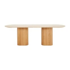 Tathra Travertine Oval Dining Table