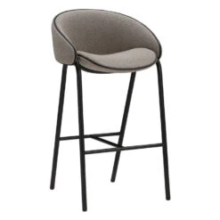 Folium Bar Stool With Leather Piping